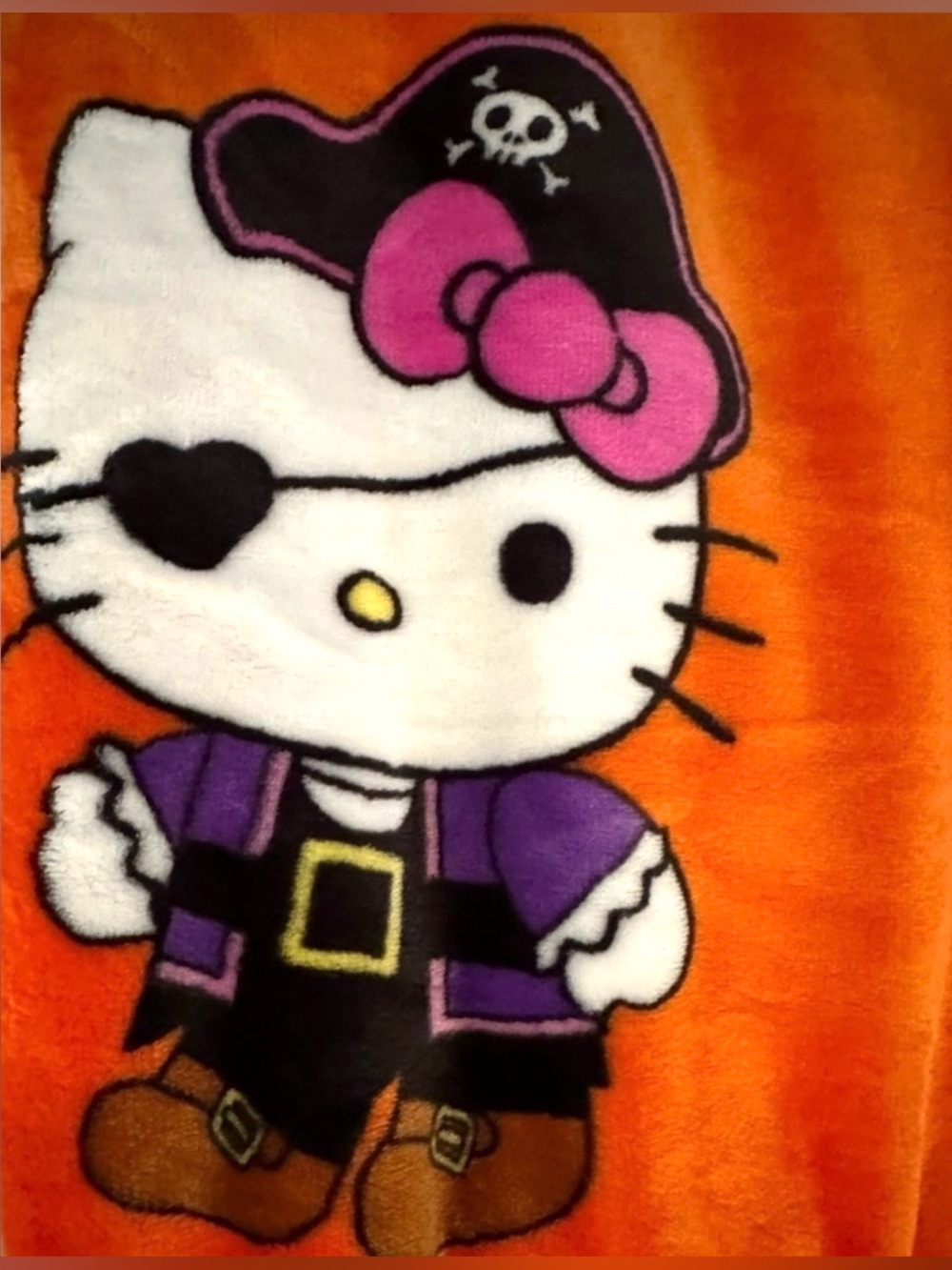 2 PACK Hello Kitty Halloween Throw Blankets! Both are 60" x 70" Orange & Black